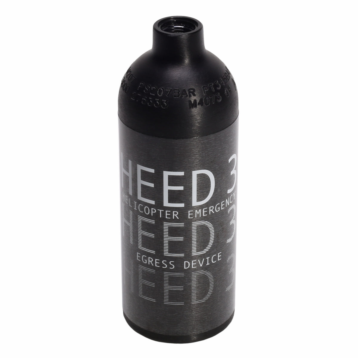 The HEED 2 cu. ft. cylinder in black anodized aluminum